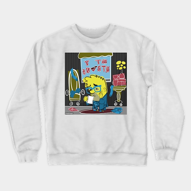 Lockdown Coffee Crewneck Sweatshirt by Leigh Young Illustration